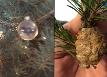 LET OP: Deze rare ‘klomp’ in je kerstboom is geen dennenappel. De waarheid bezorgt je kippenvel!