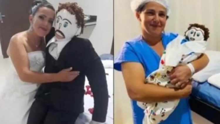 Vrouw (37) trouwt met pop Marcelo en bevalt zelfs van hem: “Ik ben trots op mijn gezin”