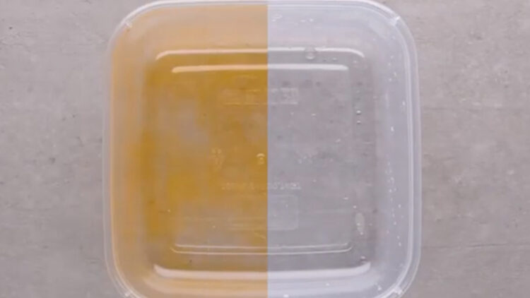 Dit is de snelste manier om vieze vlekken uit plastic bakjes te verwijderen