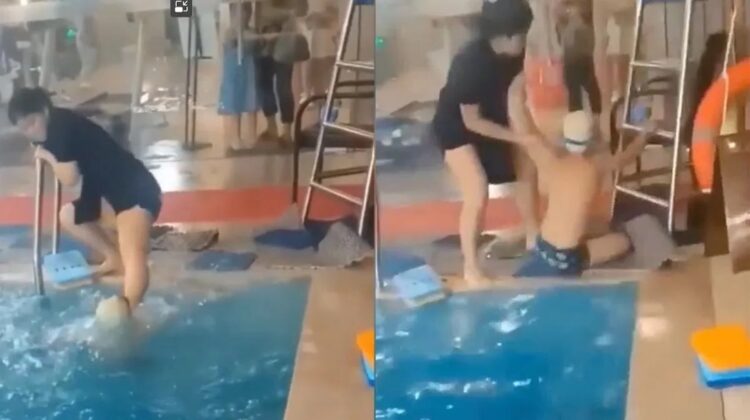 Badjuf onder vuur na schokkende actie: bang kind met trap het water in geduwd