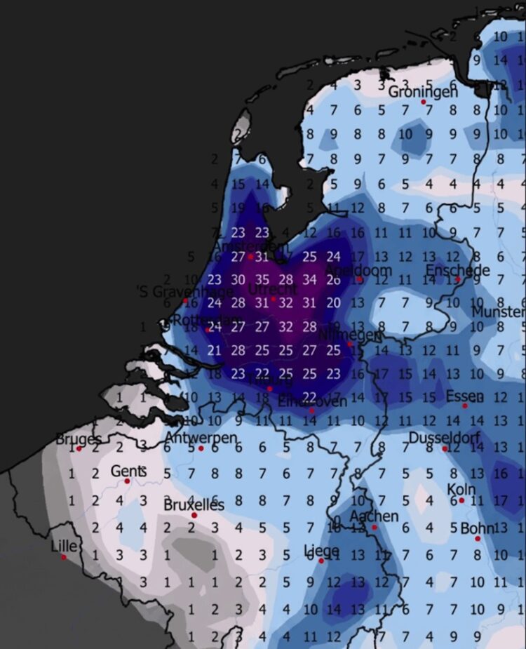 Weerdiensten waarschuwen: Zoveel centimeter sneeuw gaat er vanaf 5 januari 2026 vallen
