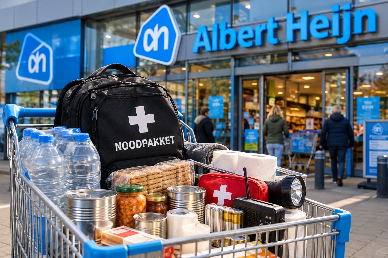 Grote run op noodpakketten bij Albert Heijn na aanhoudende cyberproblemen