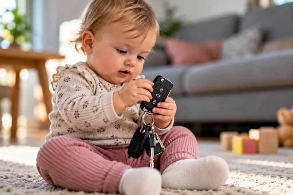 Laat je baby of peuter niet met autosleutels spelen: experts waarschuwen voor verborgen risico